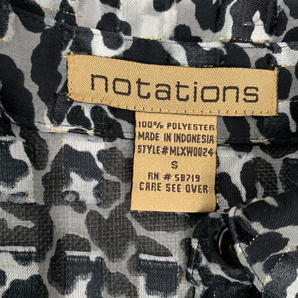 Notations Women's Button Down Sheer Blouse Leopar… - image 2